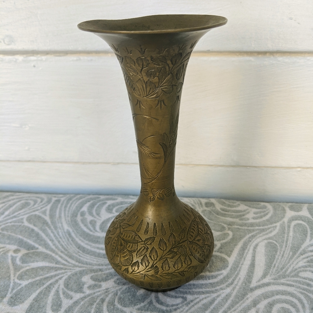 Vintage Etched Brass Case From India